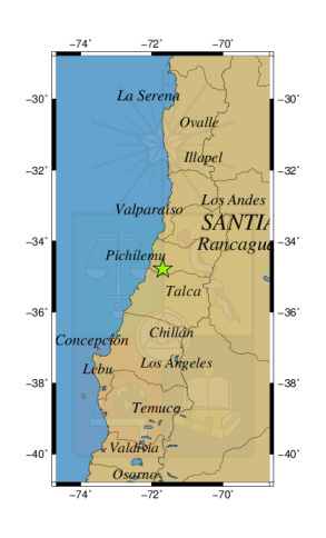 Sismo a 30 km al E de Vichuquén