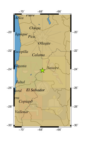 Sismo a 63 km al S de Socaire