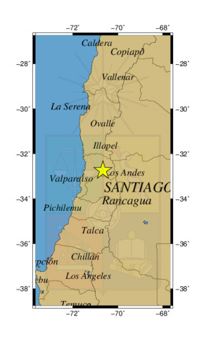 Sismo a 12 km al NO de Los Andes