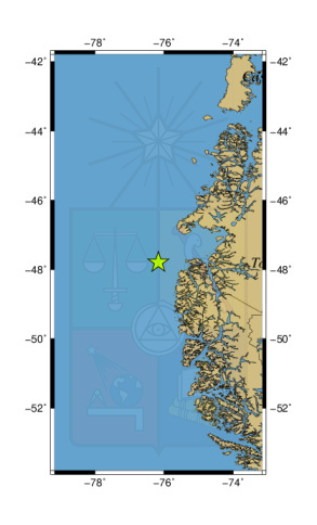 Sismo a 196 km al O de Tortel