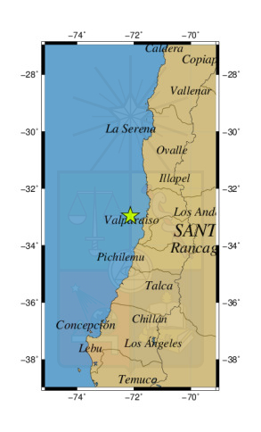 Sismo a 47 km al O de Valparaíso