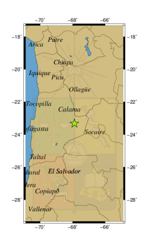 Sismo a 30 km al N de Socaire