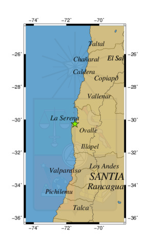 Sismo a 2 km al SE de Tongoy