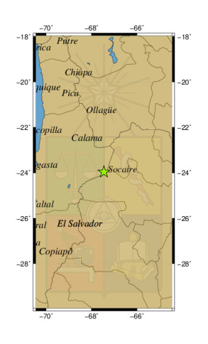 Sismo a 61 km al SE de Socaire