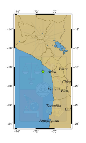 Sismo a 92 km al S de Ilo