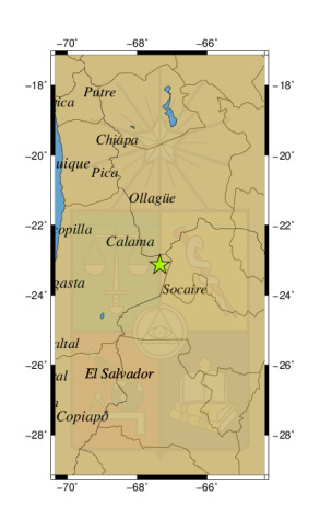 Sismo a 75 km al NE de Socaire