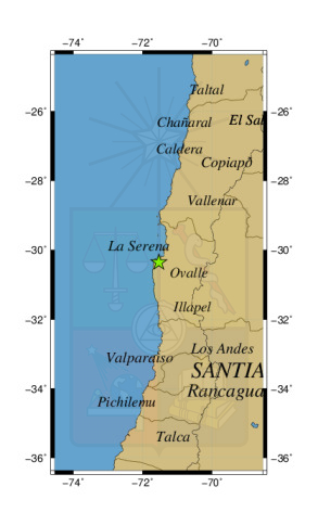 Sismo a 12 km al S de Tongoy