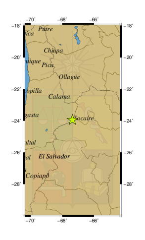 Sismo a 67 km al SE de Socaire