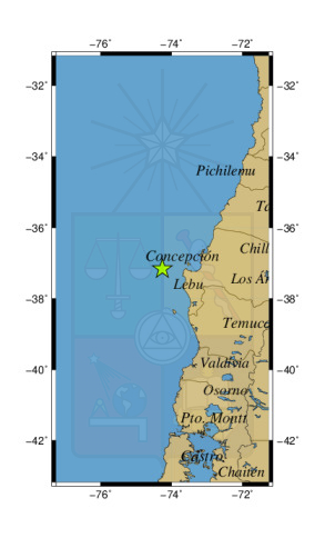 Sismo a 73 km al NO de Lebu