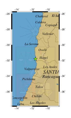 Sismo a 14 km al NO de Los Vilos