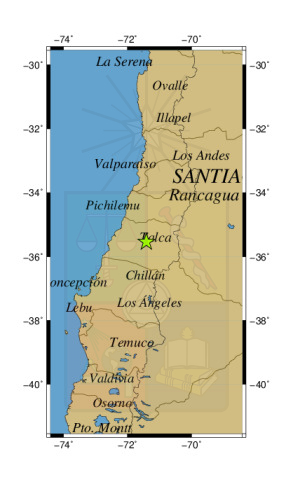 Sismo a 26 km al SE de Talca