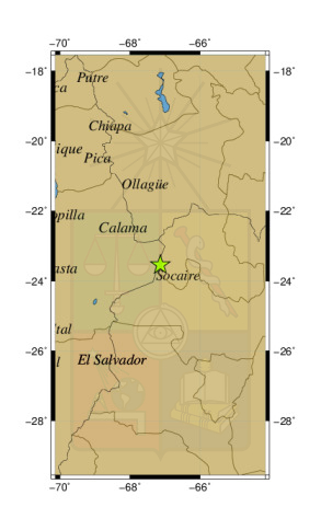 Sismo a 78 km al E de Socaire