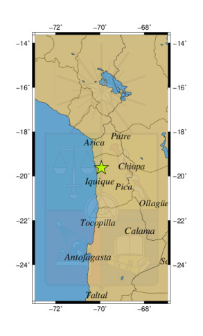 Sismo a 29 km al E de Pisagua