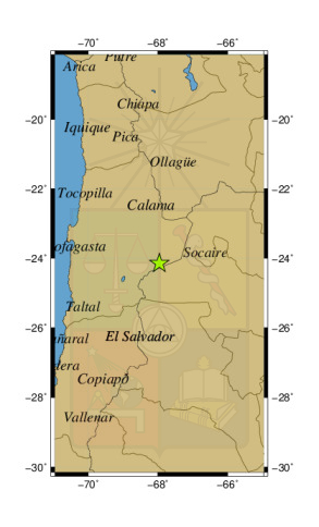 Sismo a 62 km al S de Socaire