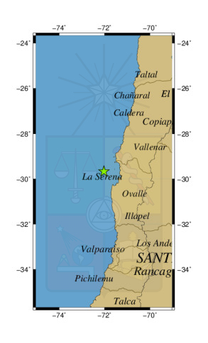 Sismo a 71 km al SO de Punta de Choros