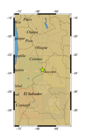 Sismo a 44 km al E de Socaire