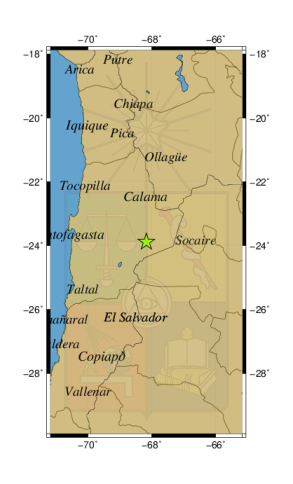Sismo a 44 km al SO de Socaire