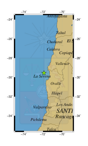 Sismo a 54 km al SO de Punta de Choros