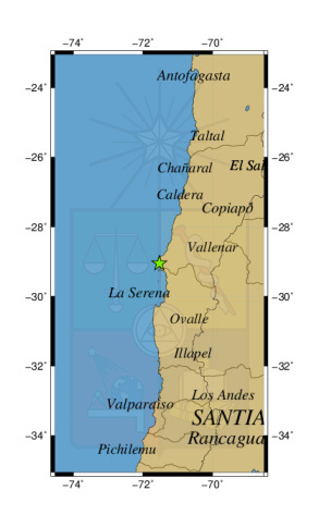 Sismo a 22 km al N de Punta de Choros