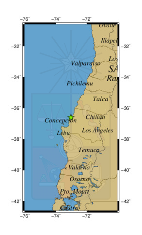 Sismo a 25 km al N de Concepción