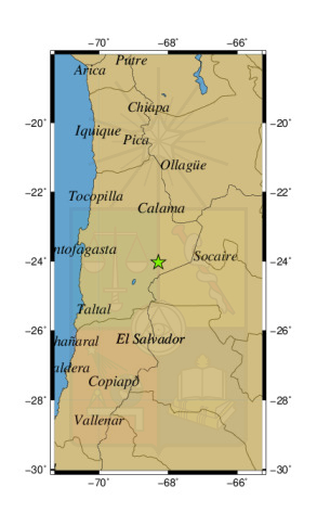 Sismo a 63 km al SO de Socaire