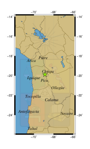 Sismo a 71 km al S de Colchane