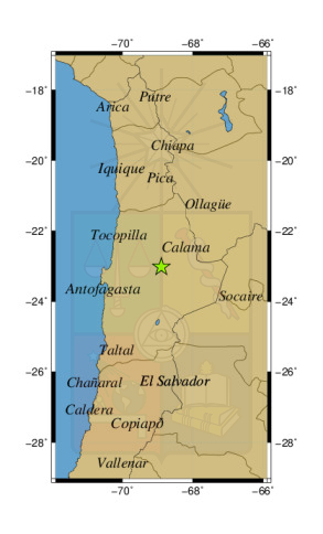 Sismo a 47 km al E de Sierra Gorda