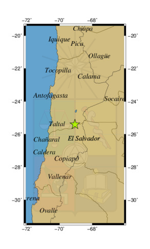 Sismo a 109 km al NE de El Salvador