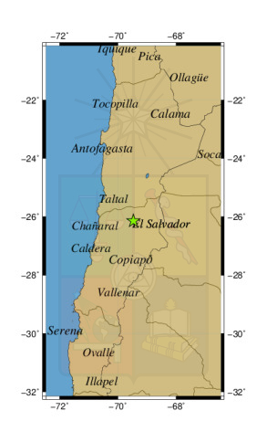 Sismo a 19 km al NE de El Salvador