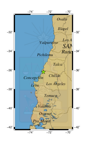 Sismo a 17 km al E de Cobquecura