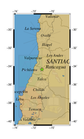 Sismo a 20 km al E de Las Cabras