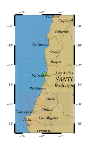 Sismo a 19 km al NO de Valparaíso