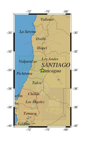 Sismo a 24 km al NE de Rancagua