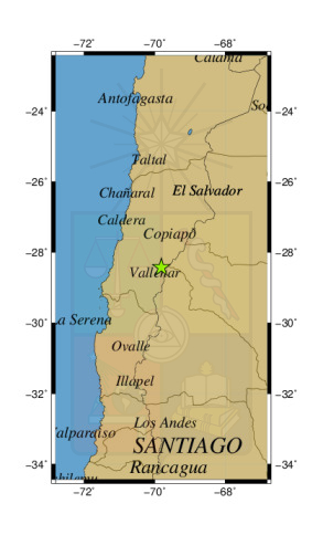 Sismo a 76 km al NE de Alto del Carmen