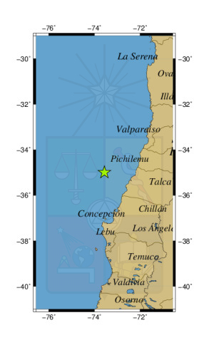 Sismo a 111 km al O de Constitución