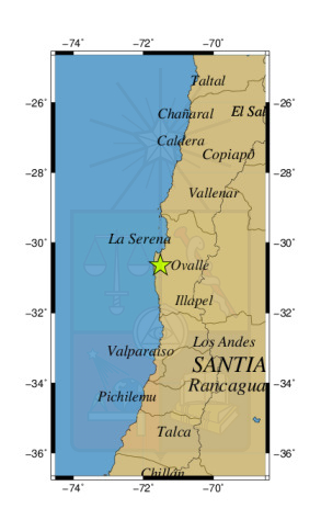 Sismo a 22 km al E de Parque Fray Jorge