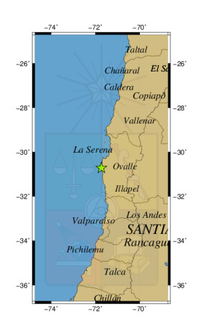 Sismo a 7 km al SO de Parque Fray Jorge