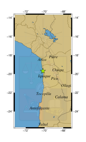 Sismo a 11 km al SE de Pisagua