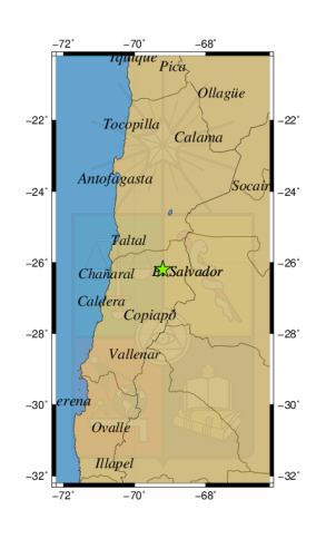 Sismo a 43 km al E de El Salvador