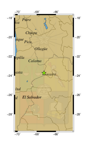 Sismo a 67 km al E de Socaire