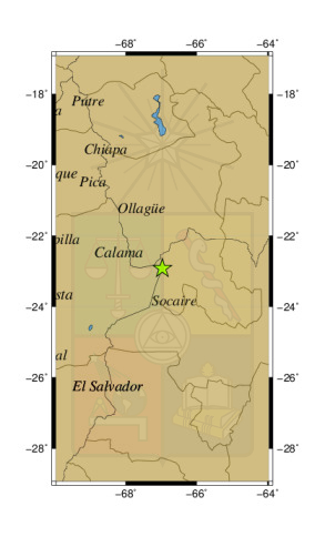 Sismo a 120 km al NE de Socaire