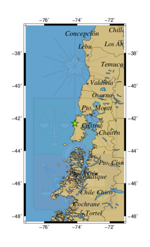 Sismo a 35 km al NO de Castro