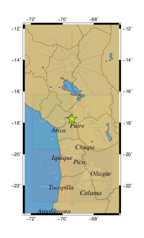 Sismo a 20 km al SE de Visviri