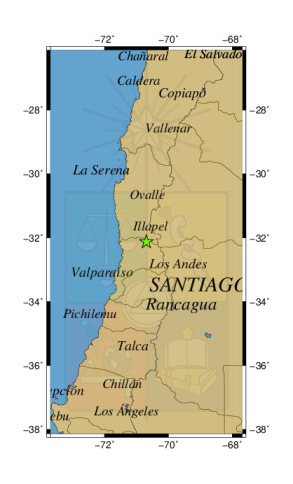 Sismo a 26 km al NE de Petorca