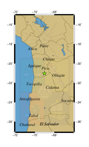 Sismo a 44 km al SO de Mina Collahuasi