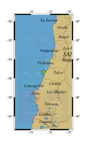 Sismo a 24 km al O de Constitución