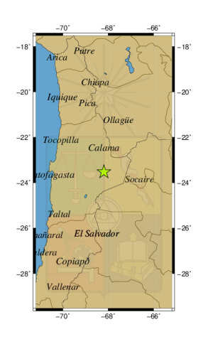 Sismo a 32 km al O de Socaire