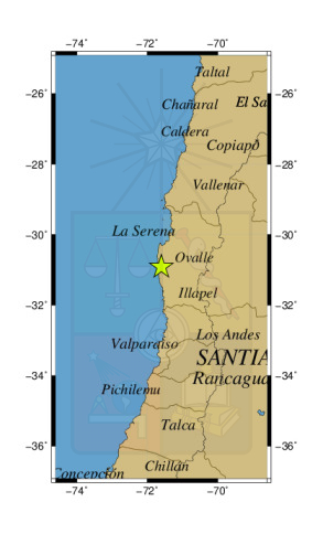 Sismo a 29 km al S de Parque Fray Jorge