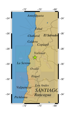 Sismo a 47 km al S de Alto del Carmen