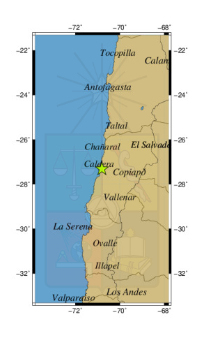 Sismo a 27 km al S de Caldera